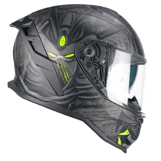 Casco integral CGM 363S SHOT NIPPO Negro Amarillo fluorescente mate