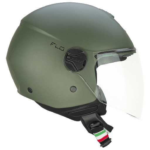 Casco jet CGM 167A FLO MONO Largo verde mate