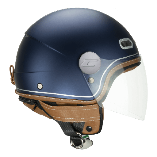 Casco jet CGM 191V PIX VINTAGE Azul Plata satinado largo