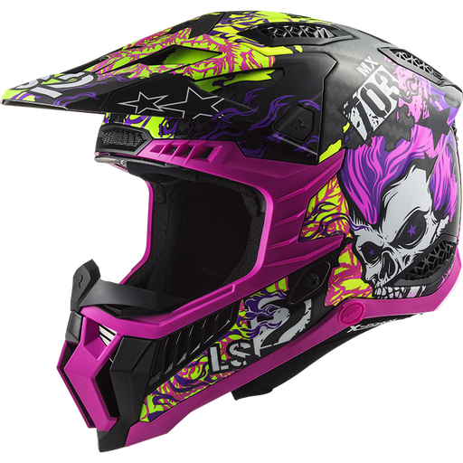 Casco LS2 MX703 CARBON X-FORCE FIRESKULL violeta