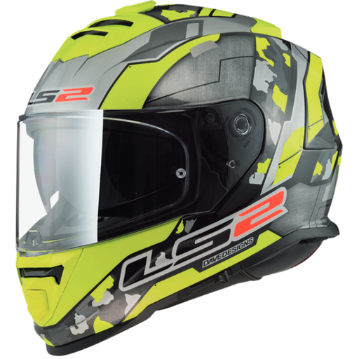 Casco LS2 FF800 STORM II CYBORG amarillo gris