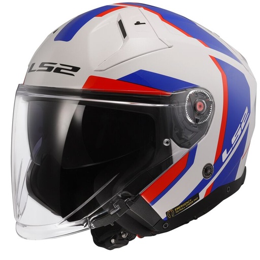 Casco LS2 OF603 INFINITY II FOCUS blanco azul rojo