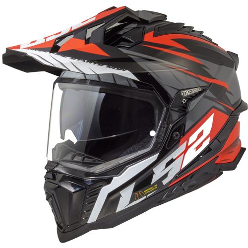 Casco LS2 LS2X701 EXPLORER SPIRE negro titanio rojo