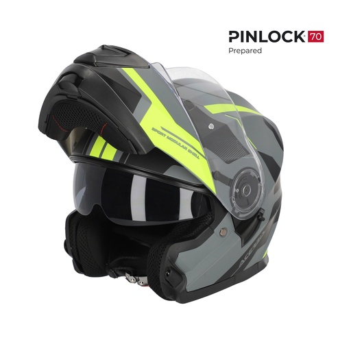 Casco modular Acerbis Serel II gris y fluor 22.06