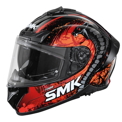 Casco SMK typhoon reptile decorado brillo